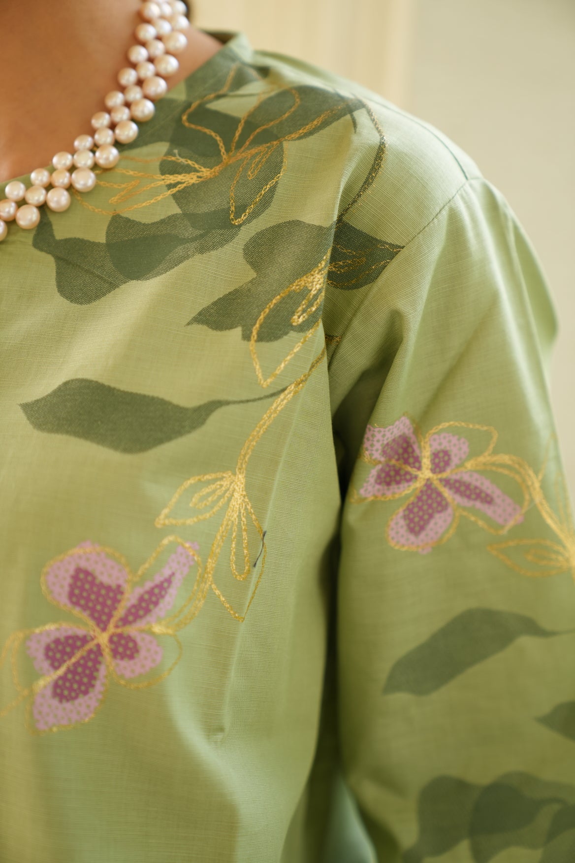 Green floral detailed co-ord set