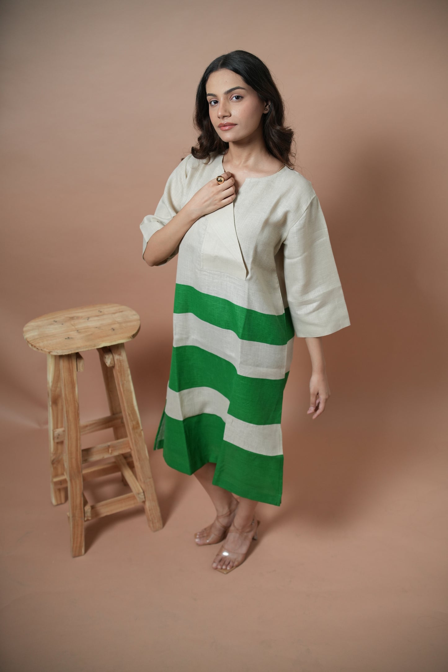 Serene Green Panel Dress