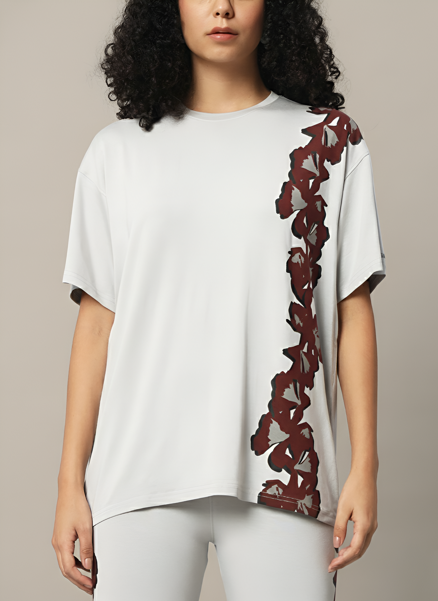 Cloud Grey Floral Leggings Set