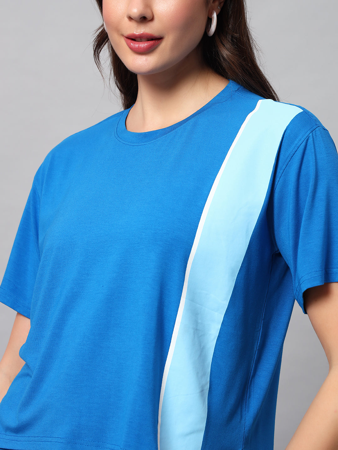 Denim strip athletic set