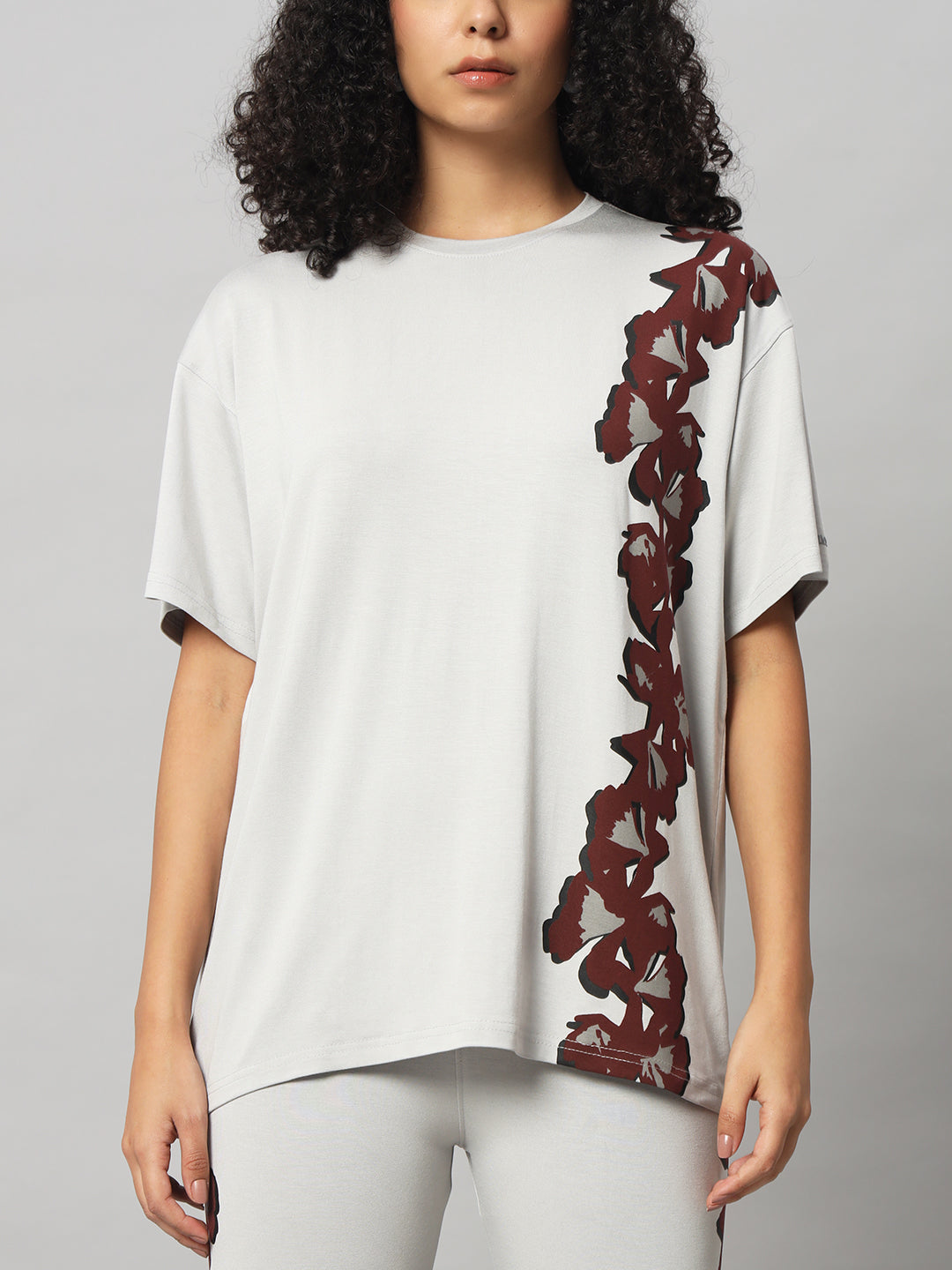 Cloud Grey Floral Leggings Set