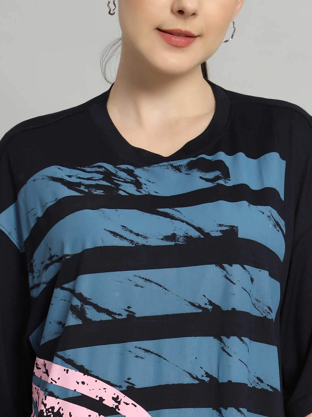 Dark Navy Streak Print Leggings Set