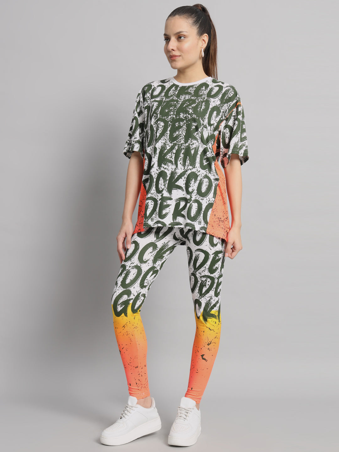 Crocodile rocking print leggings set