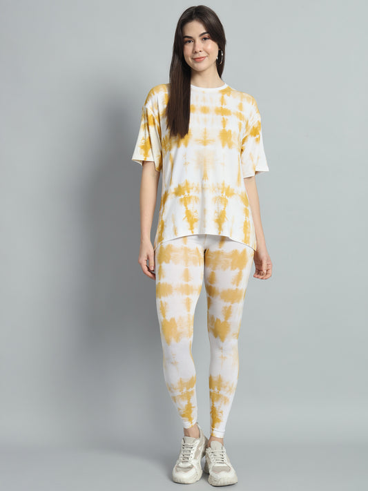 Golden Mustard Tie-Dye Lounge wear Set