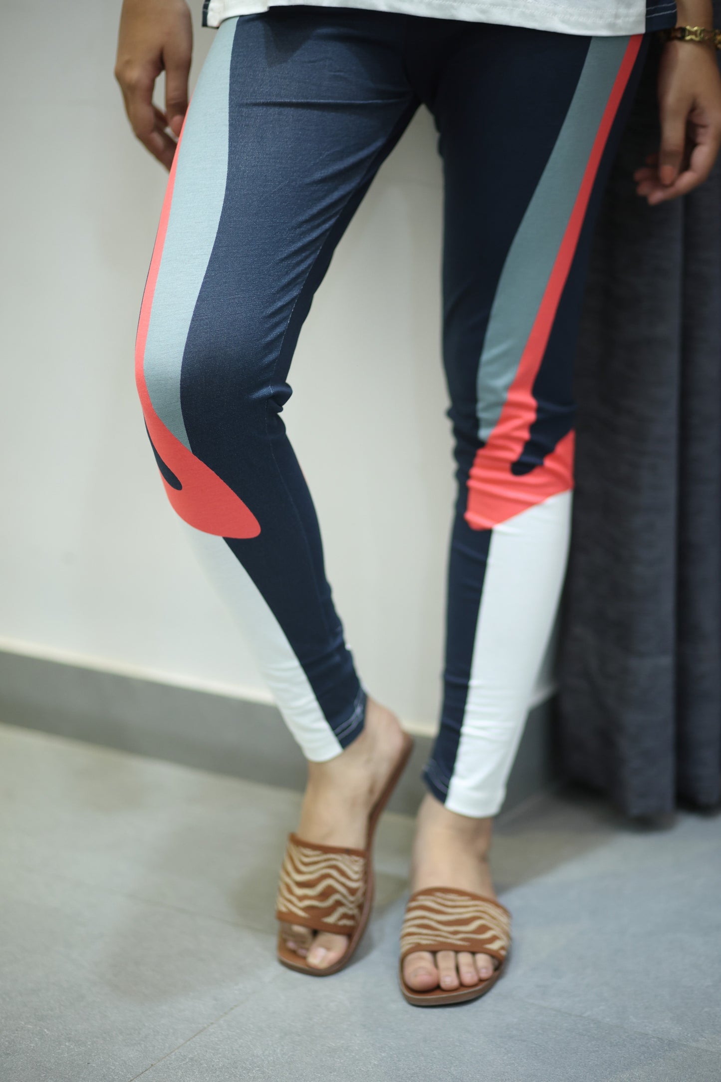 Salmon Colourblock Leggings Set