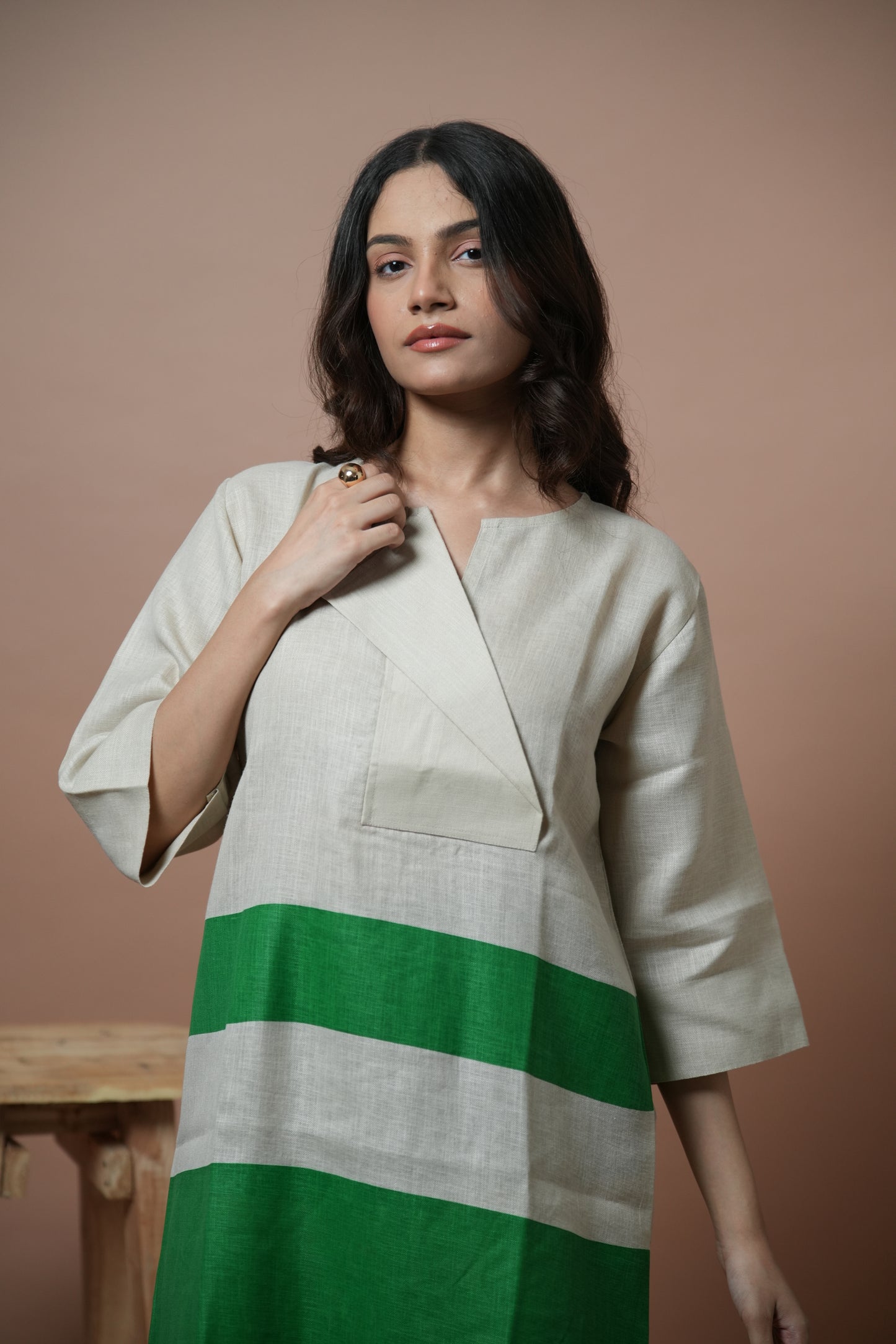 Serene Green Panel Dress