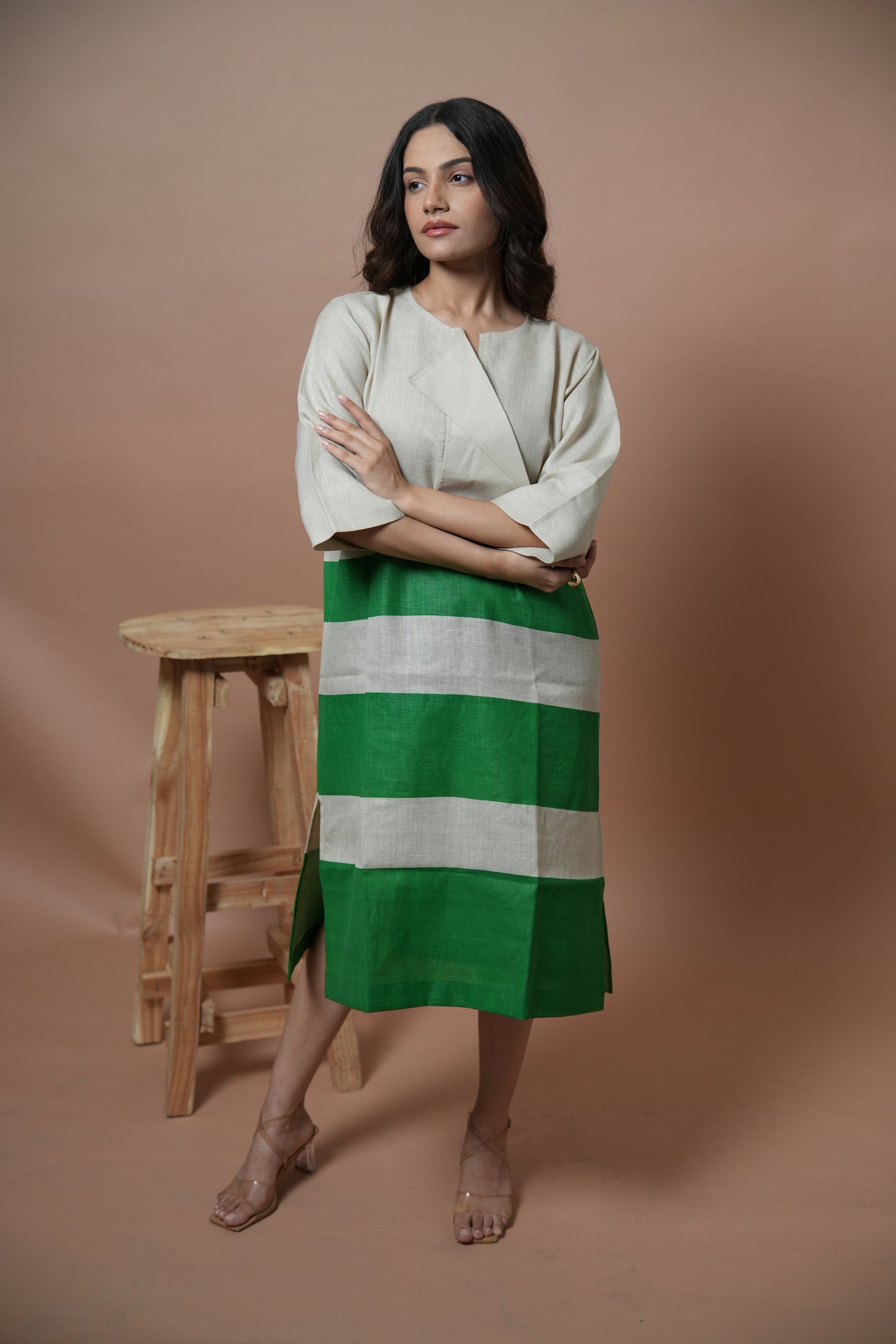 Serene Green Panel Dress