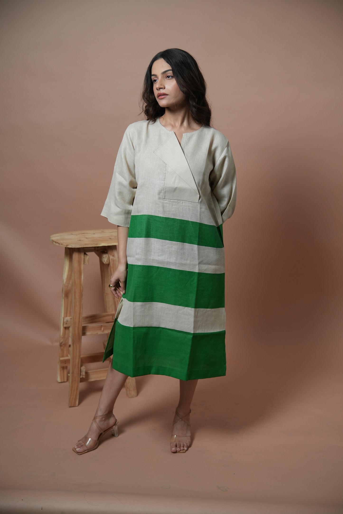 Serene Green Panel Dress