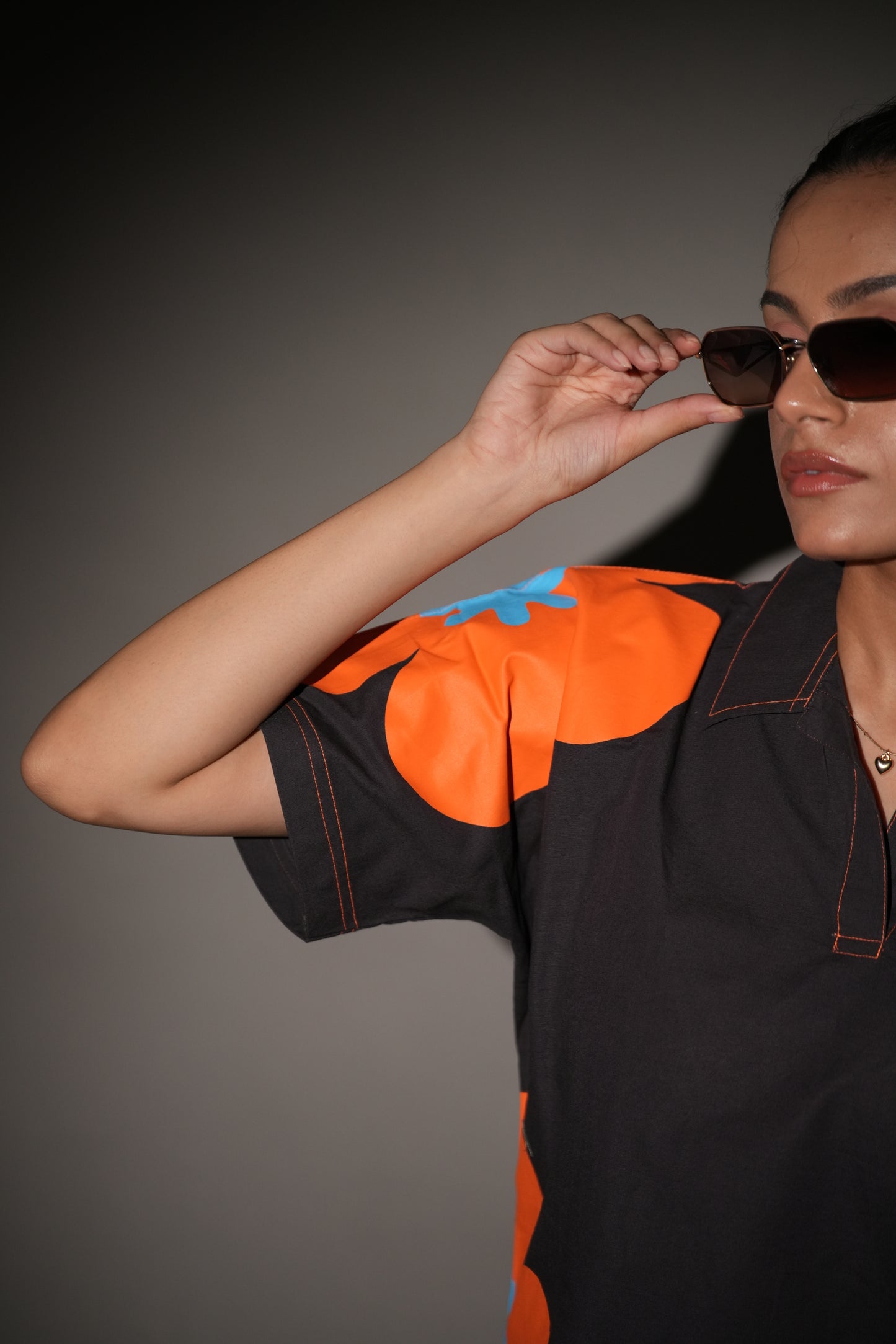 Night Pop: Orange Bloom Top