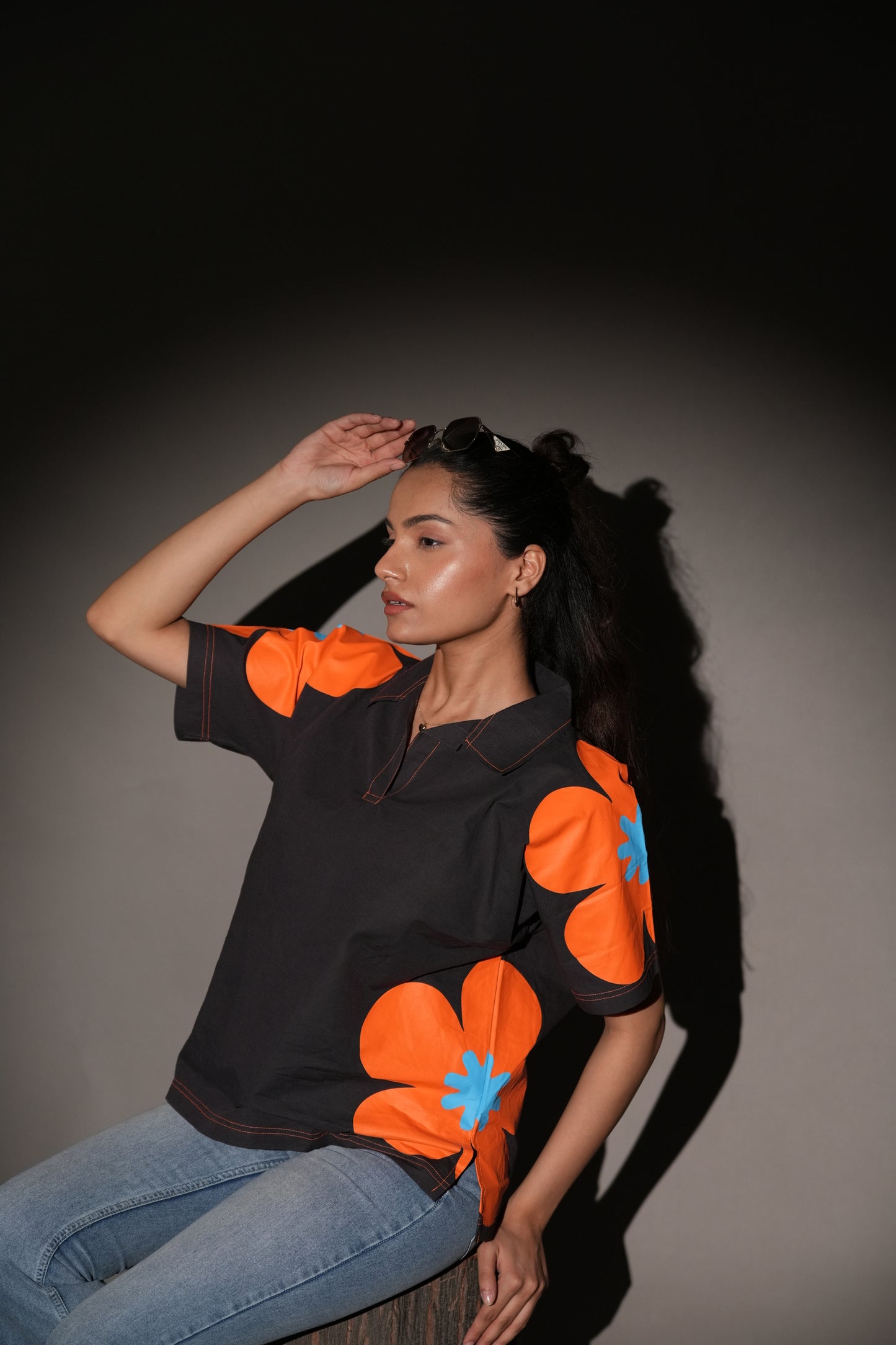 Night Pop: Orange Bloom Top