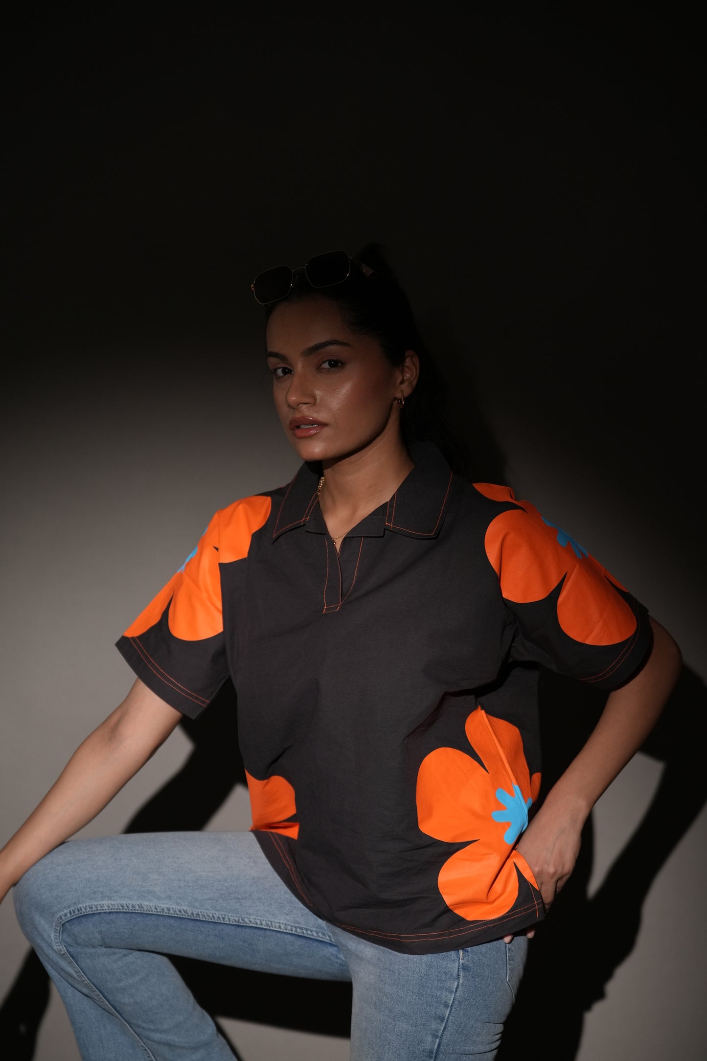 Night Pop: Orange Bloom Top