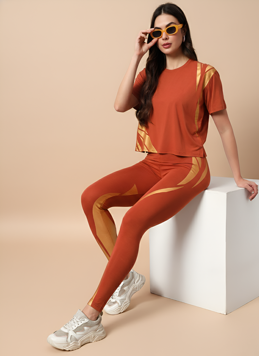 Yam gold leggings set