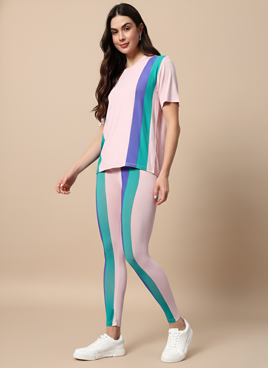 Misty rose streak leggings set