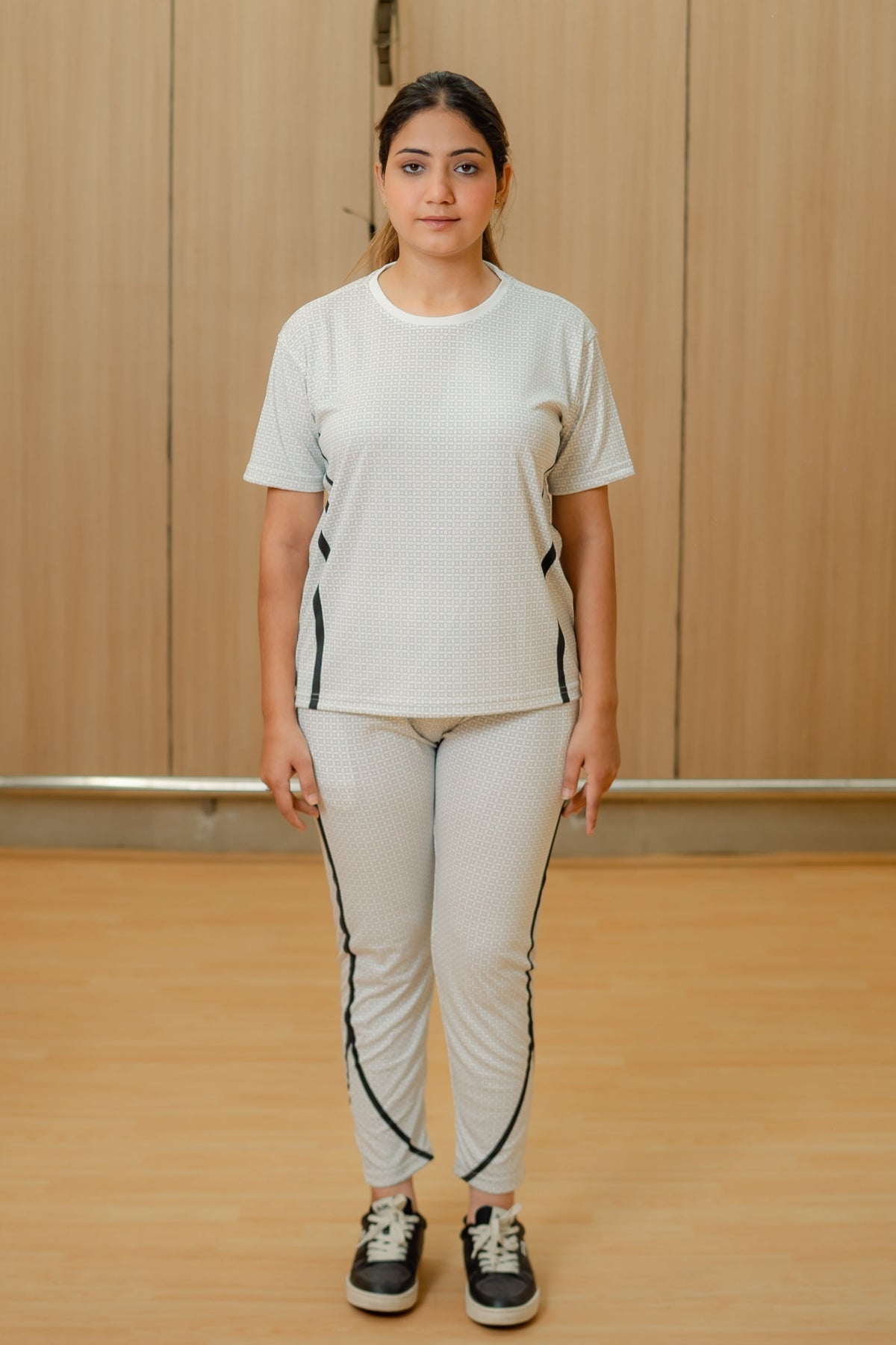 Textured Print Stretchable Leggings Set