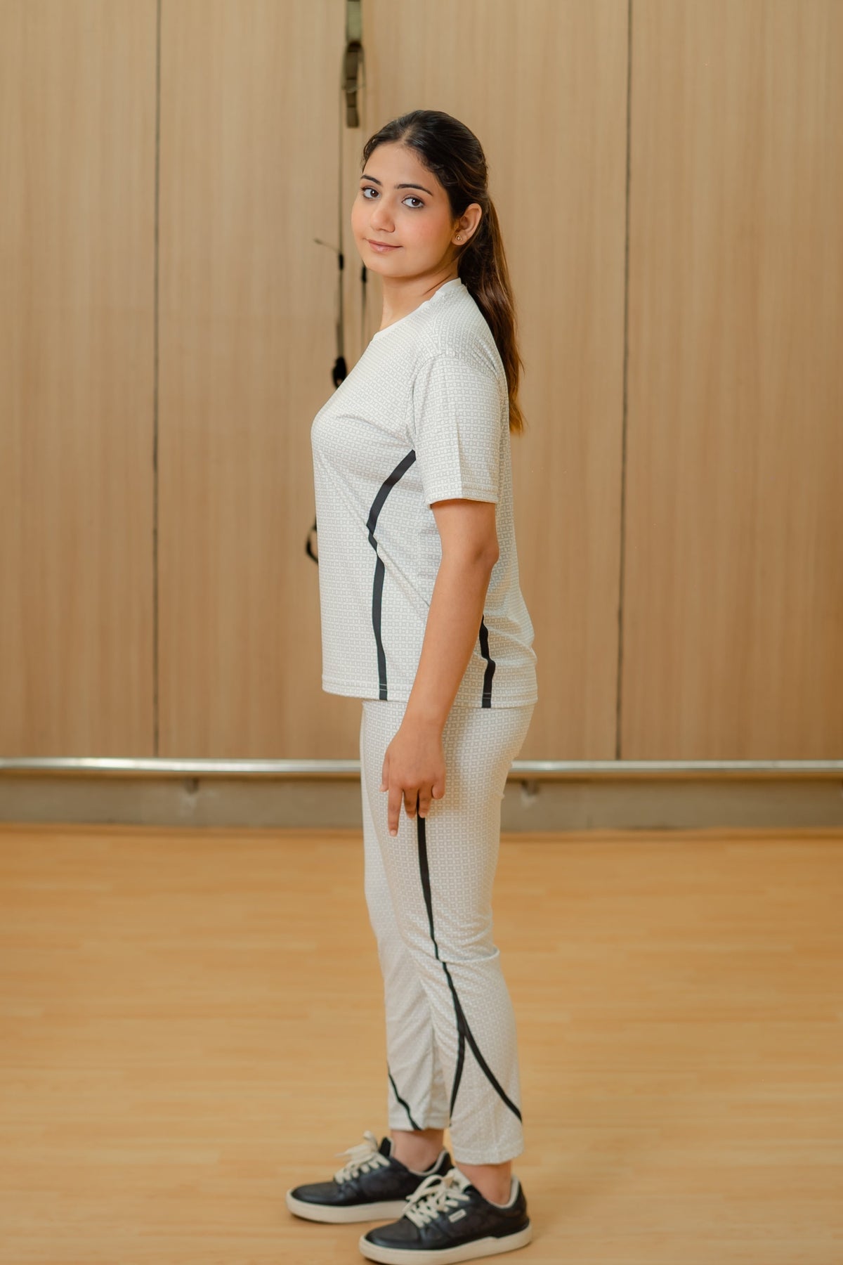 Textured Print Stretchable Leggings Set