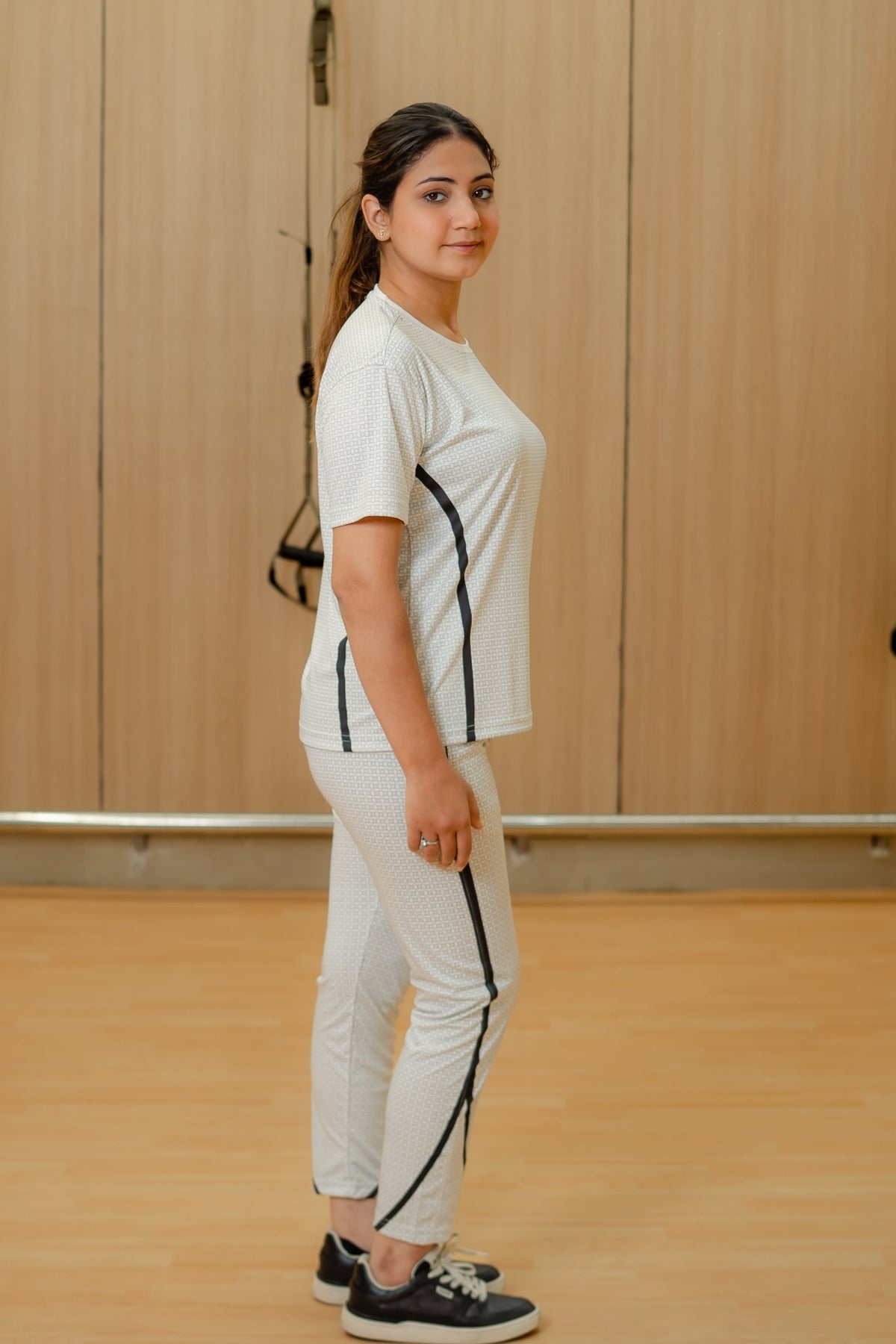 Textured Print Stretchable Leggings Set
