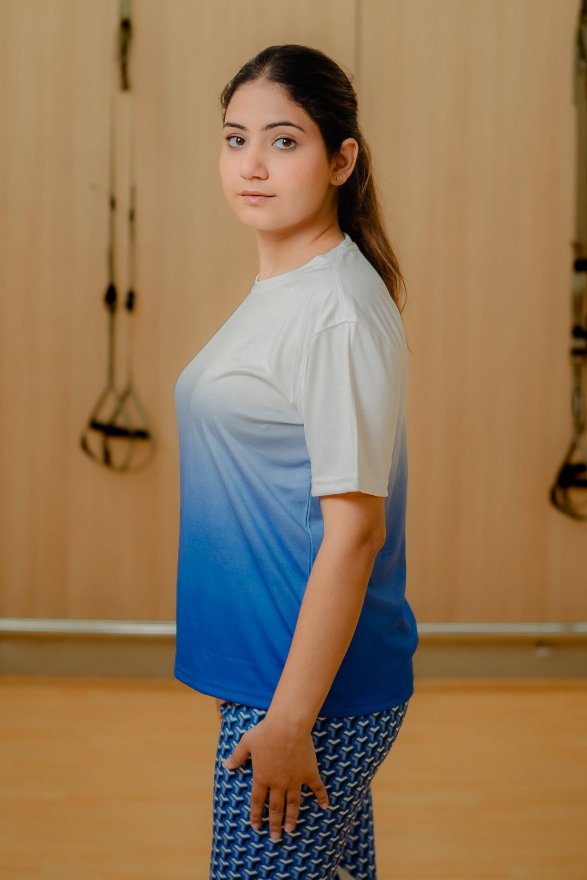 Blue Ombre Printed Leggings Set